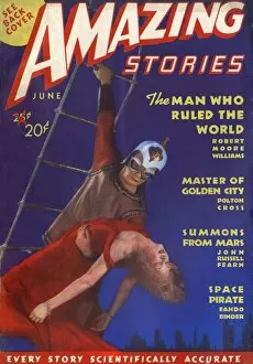 Images Dated 13th July 2011: Amazing Stories Scifi magazine cover, Summons from Mars