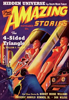 Fiction Collection: Amazing Stories Scifi magazine cover - Futuristic Human Cloning
