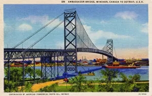 Images Dated 10th May 2018: Ambassador Bridge between Windsor, Canada and Detroit, USA