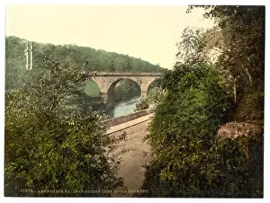 Derwent Prints: Ambergate, railway bridge over River Derwent, Derbyshire, En