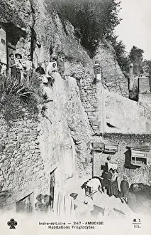 Dwellings Prints: Amboise, Indre-et-Loire, France - Troglodyte houses