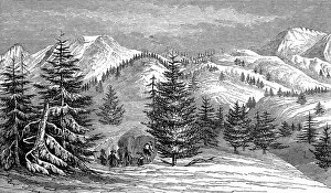 Oregon Prints: Ameerica. Scenes in Oregon and California. Pass in the Sierr
