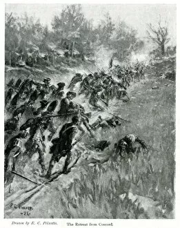 Images Dated 12th July 2019: America - The British Army Retreat From Concord