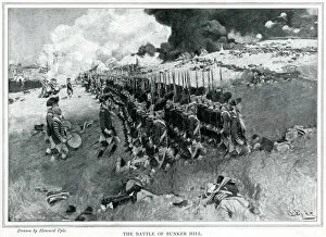 Images Dated 12th July 2019: America - British Redcoat army marching on Bunker Hill