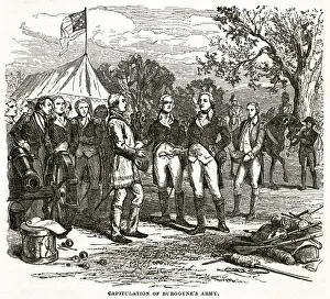 Burgoyne Prints: America - Burgoyne Surrenders At Saratoga