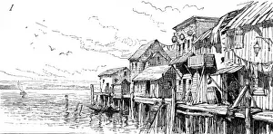 Dwellings Prints: America. The Chinese in San Francisco. Chinese dwellings on