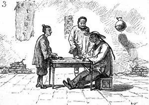 Scrivener Prints: America. The Chinese in San Francisco. A street scrivener or