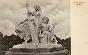Statuary Prints: America depicted on the Albert Memorial, Hyde Park, London