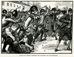 Riots Collection: America - Riots in Boston between Soldiers and Rope Makers