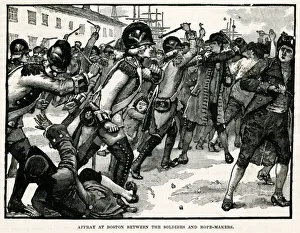 Riot Gallery: America - Riots in Boston between Soldiers and Rope Makers
