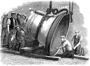 Weighed Prints: America, Steel bell casting. Great steel bell to be used as