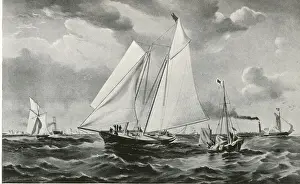 America yacht winning at Cowes, 1851