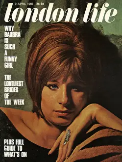 Celebrity Prints: American actress and singer Barbara Streisand (1942-) featured on the cover of London