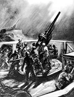 Raid Prints: American Anti-Aircraft Guns near London; Second World War, 1
