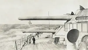 Dinghy Prints: American battleship crossing Atlantic, WW1