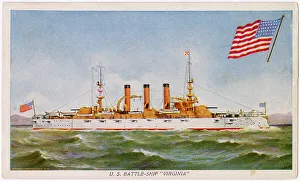American battleship USS Virginia, BB13 Date: circa 1906