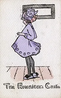 Floorboards Prints: The American Child - Young girl in purple dress