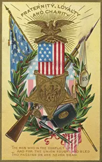 Commemoration Prints: American Civil War commemoration postcard
