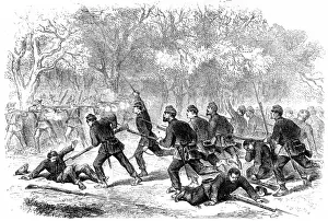 Desperate Prints: American Civil war. The Fight at Balls Bluff, Upper Potomac
