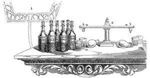 Strawberry Prints: American Drinks, showing a large cistern of soda water and t
