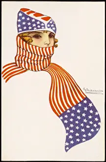 Reversed Prints: AMERICAN FLAG-SCARF