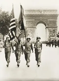 American Flags in the Champs Elysees