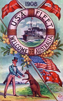 Greeting Collection: The American Great White Fleet arrives in Australia