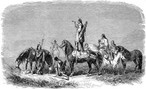 Images Dated 9th July 2004: American Indians. Pawnees looking out for the enemy. From a