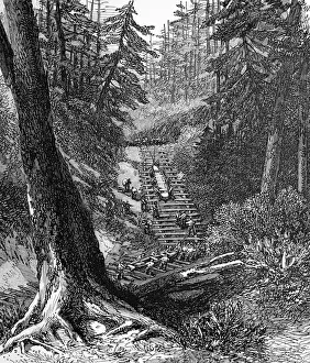 Dragging Prints: American Indians. The Red River Expedition. Crossing a porta