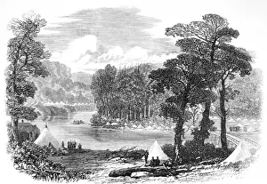 American Indians. Red River Expedition. Camp at Malawin Brid