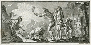 Worshipping Collection: American Indians worshipping the Sun
