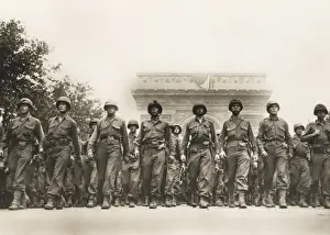 American Infantry Parading in the Champs Elysees
