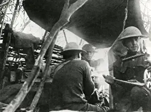 Villers Prints: American machine gunners, Villers-Tournelle, France, WW1