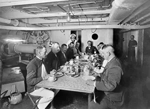 Petty Collection: American Navy sailors eating in the petty officers mess