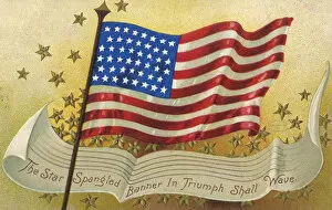 American postcard of the stars and stripes