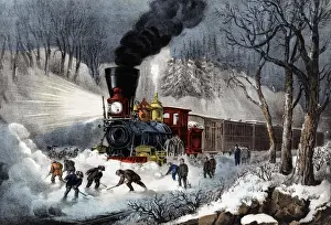 Rail Road Prints: American Railroad Scene. Snow Bound