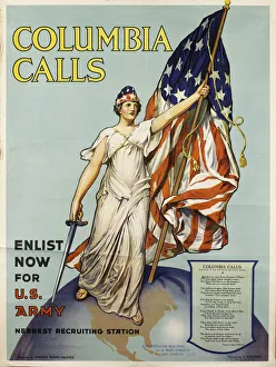 Calls Collection: American recruitment poster, Columbia Calls, WW1