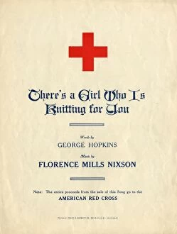 Knitting Gallery: American Red Cross Knitting song sheet music, WW1