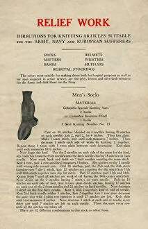 Knitting Gallery: American Red Cross leaflet, WW1 - knitting socks for soldier