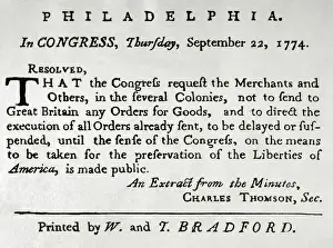 1774 Prints: American Revolution (1765-1783). First Continental