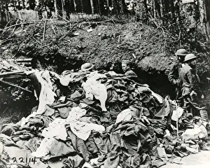 Gassed Prints: American soldiers with clothing, Frapelle, France, WW1