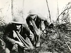 Stealth Prints: American soldiers going into action, France, WW1