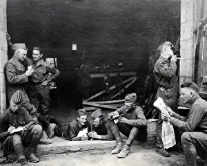 American soldiers relaxing, Western Front, WW1