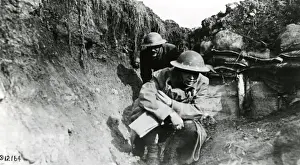 American soldiers in a trench near Toul, France, WW1