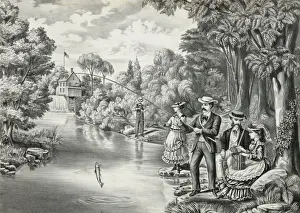 Trout Prints: American sporting scene - trout fishing