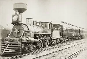Railroad Gallery: American steam locomotive with cow catcher