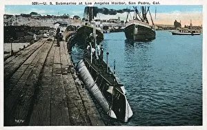 Barracuda Prints: American submarine, Los Angeles Harbour, USA, WW1