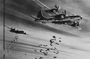 Shelling Collection: American Superfortresses bombing Burma, WW2