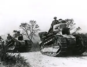 American tanks at Boureville, France, WW1
