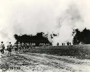American troops in action at Choloy, France, WW1
